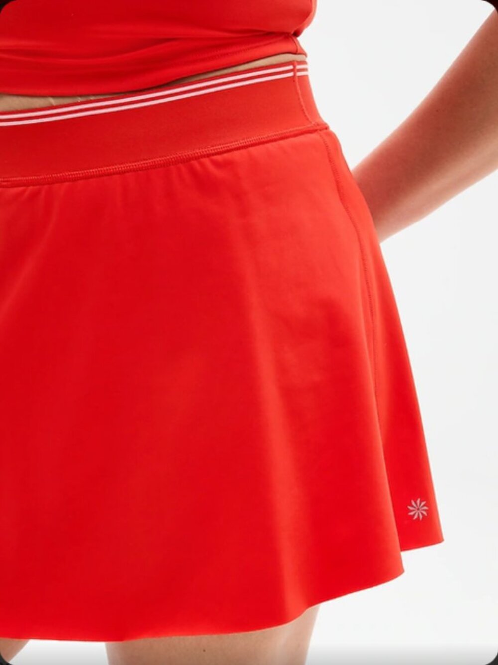 Athleta Ace Advantage Tipped 13.5" Skort Red White NWT XXS Tennis Golf